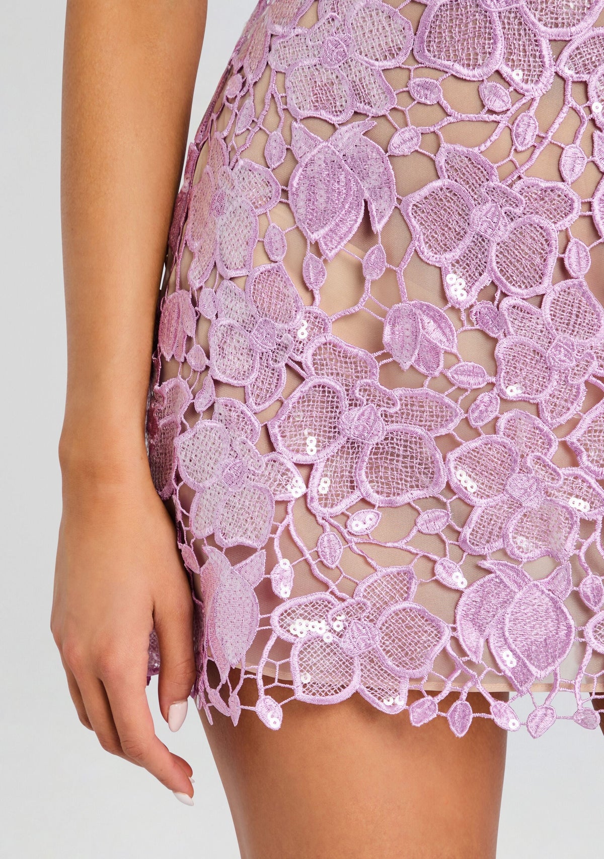 Kamala Sequin Lace Dress by retrofête in Lavande, product image 2