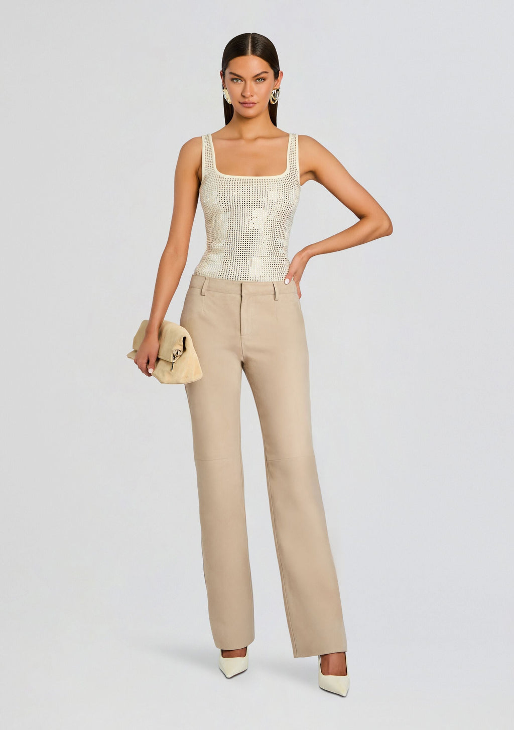 Marzia Embellished Top by retrofête in Winter White/Champagne, product image 2