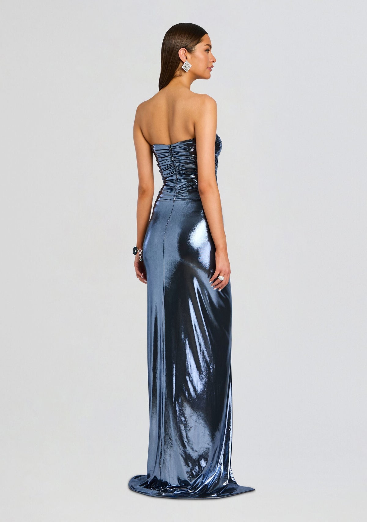 Maytal Dress by retrofête in Metallic Slate Blue, product image 4