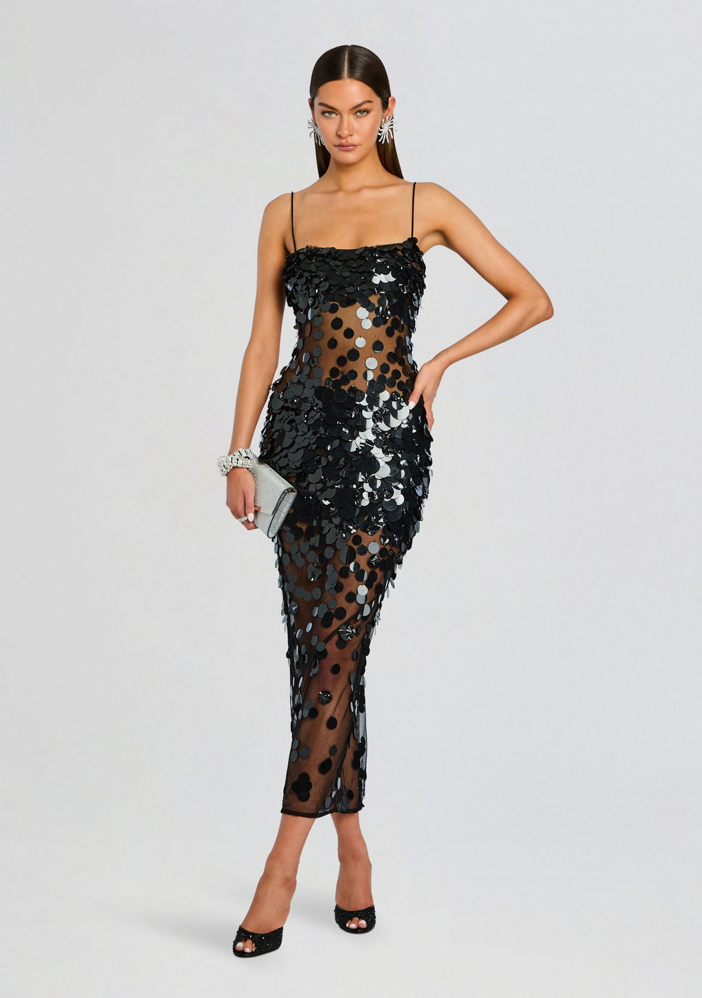 Mischa Sequin Dress by retrofête in Black, product image 1
