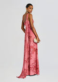 Vine One Shoulder Sash Dress by Hemant & Nandita in Coral, product image 1