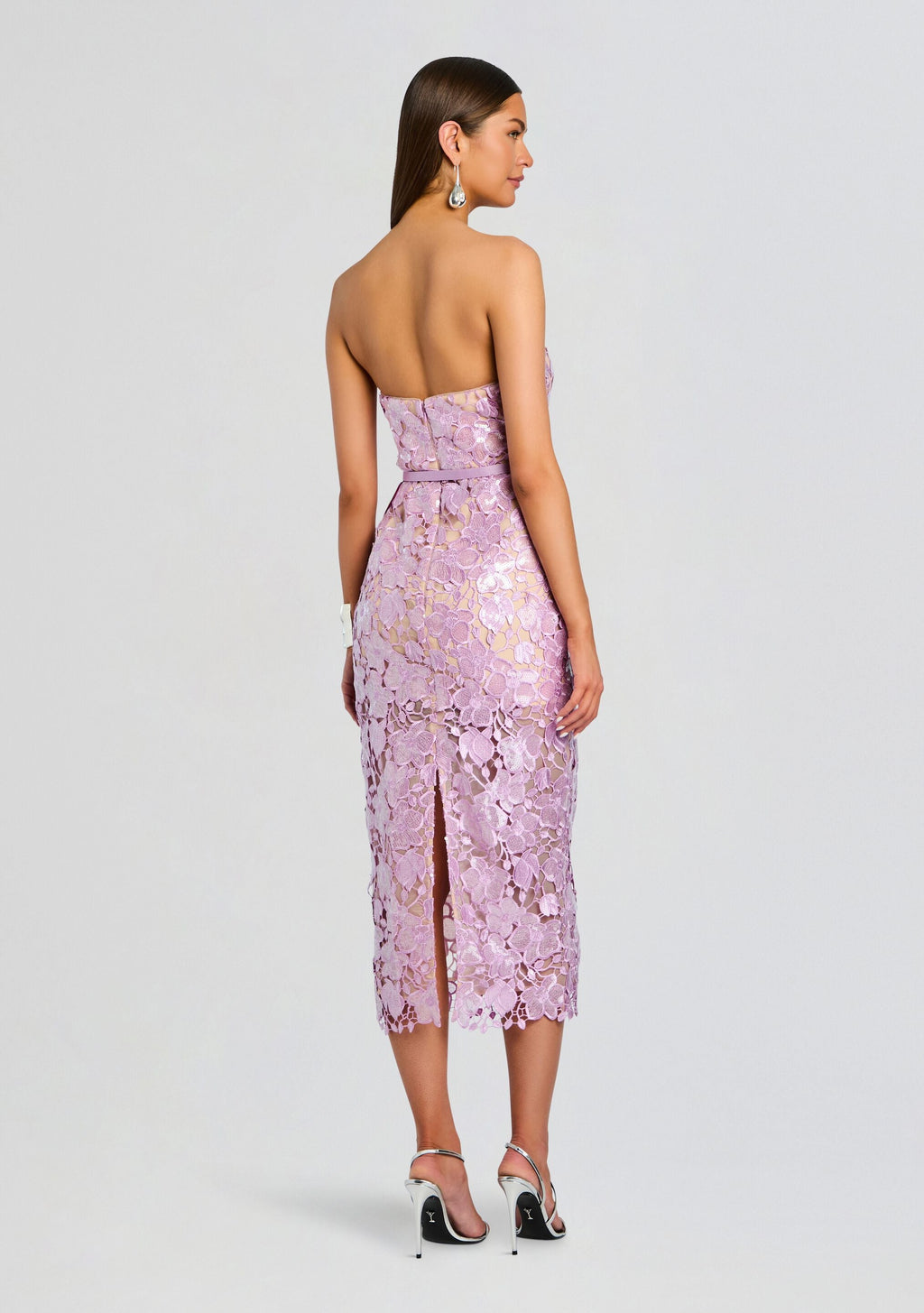 Rowena Sequin Lace Dress by retrofête in Lavande, product image 4