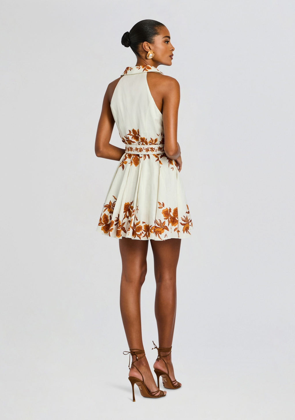 Ayra Short Dress with Belt Buckle by Hemant & Nandita in Ivory, product image 4