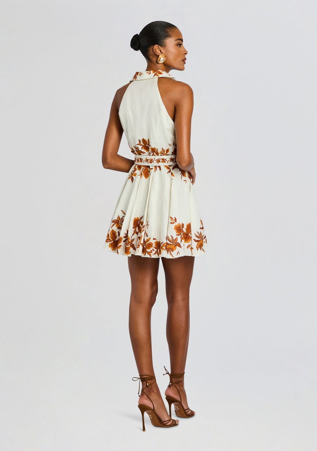 Ayra Short Dress with Belt Buckle by Hemant & Nandita in Ivory, product image 4