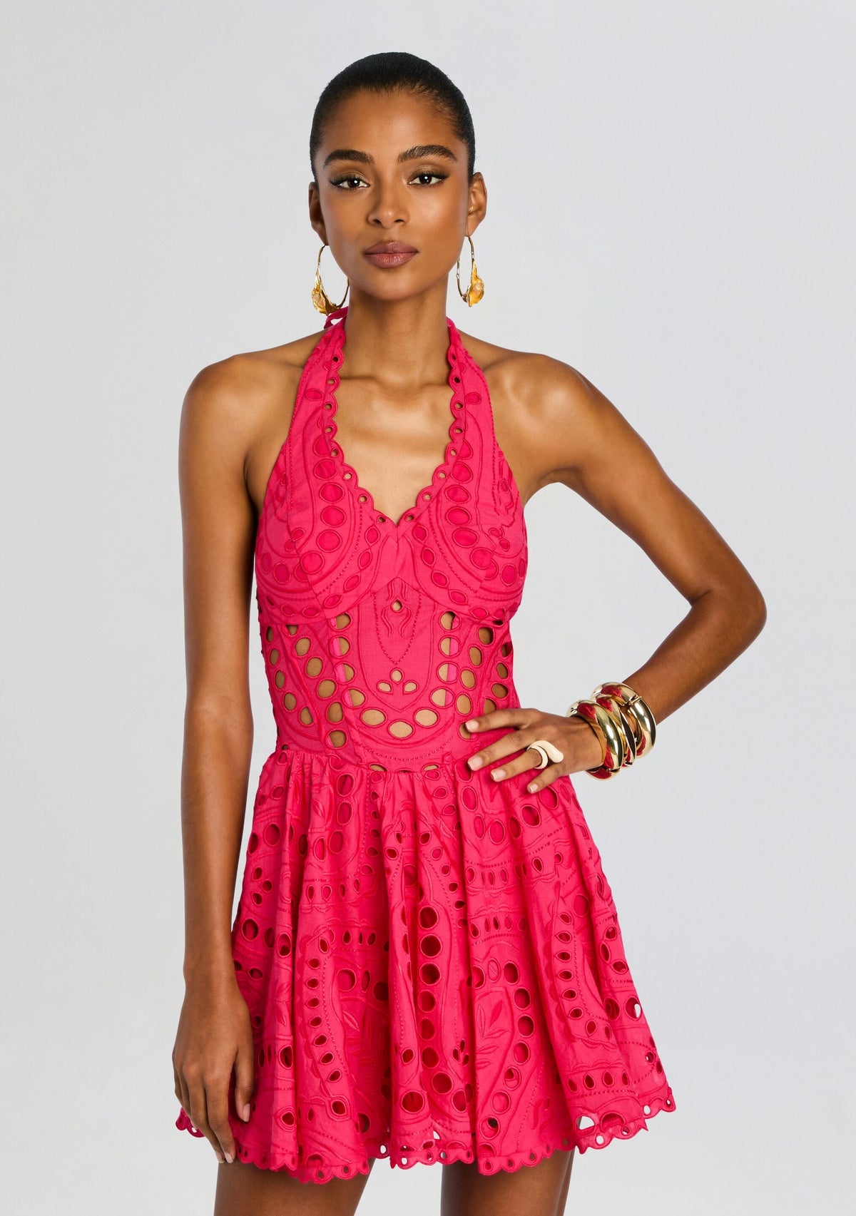 Sandlight Short Dress by Charo Ruiz in Fuchsia Sealace, product image 5