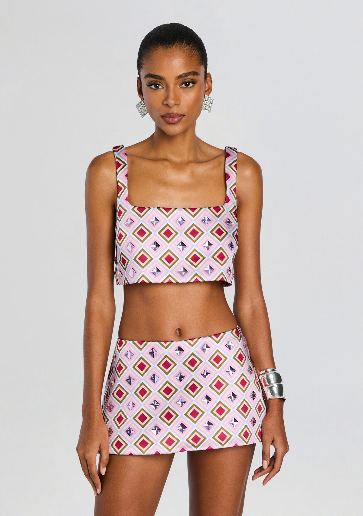 Thalisa Embellished Top by retrofête in Lavande/Geo Tile, product image 1