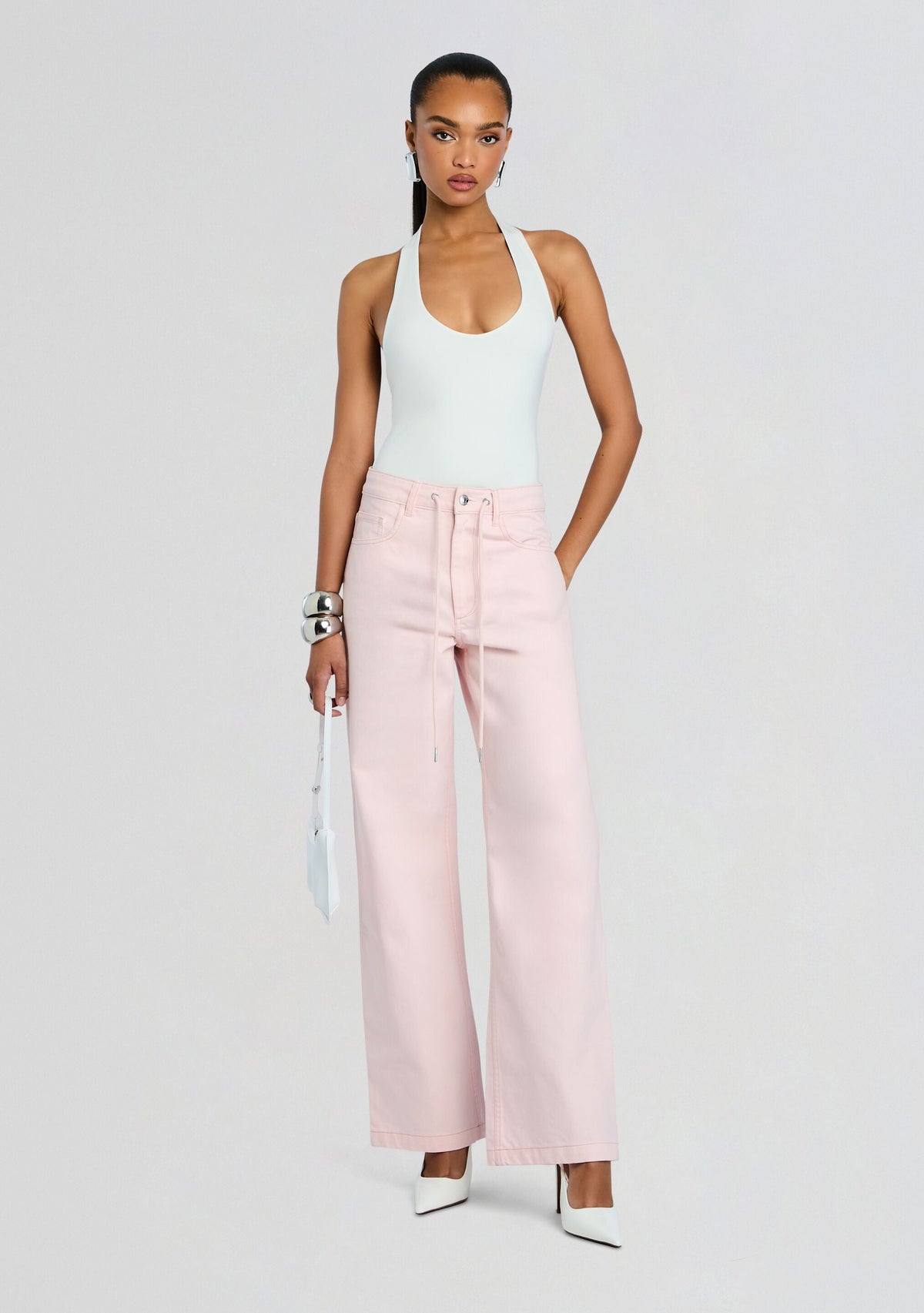 Astrid Denim Pant by SEROYA in Petal Pink, product image 2