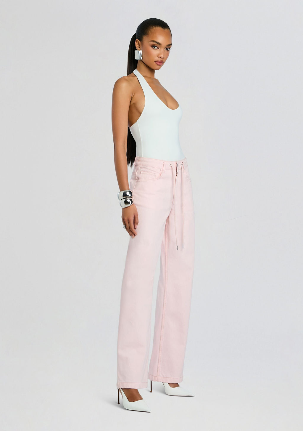 Astrid Denim Pant by SEROYA in Petal Pink, product image 4
