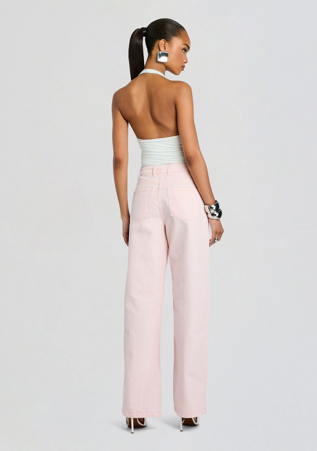 Astrid Denim Pant by SEROYA in Petal Pink, product image 5