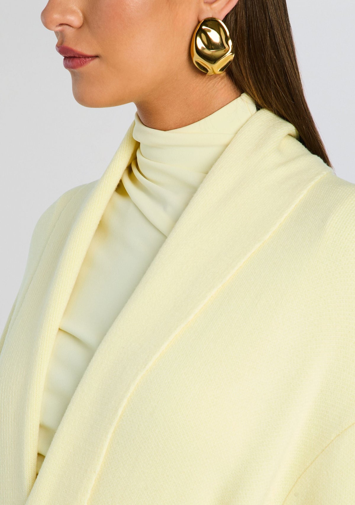 Crosby Sweater Duster by SEROYA in Pastel Yellow, product image 2