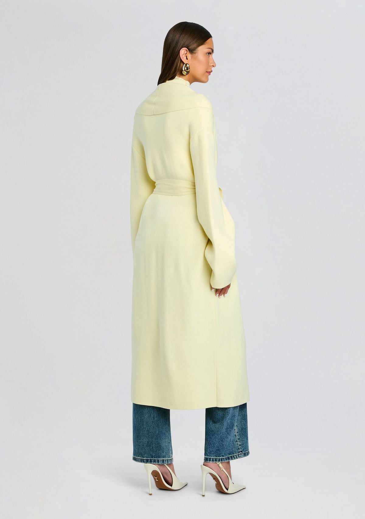 Crosby Sweater Duster by SEROYA in Pastel Yellow, product image 5