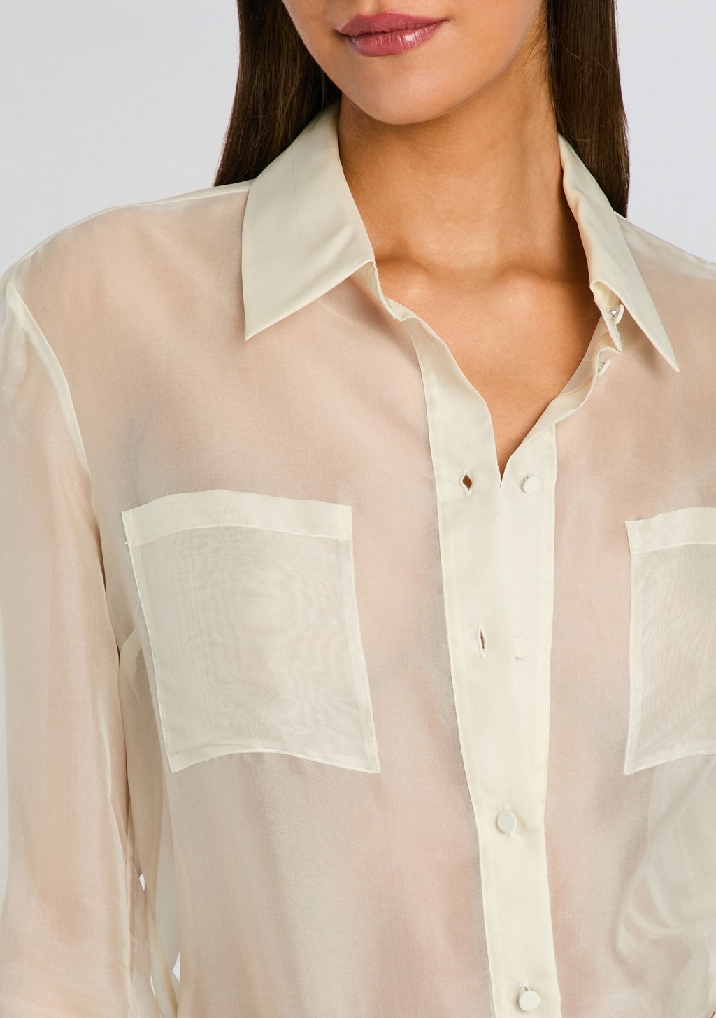 Estella Silk Top by SEROYA in Eggshell, product image 3
