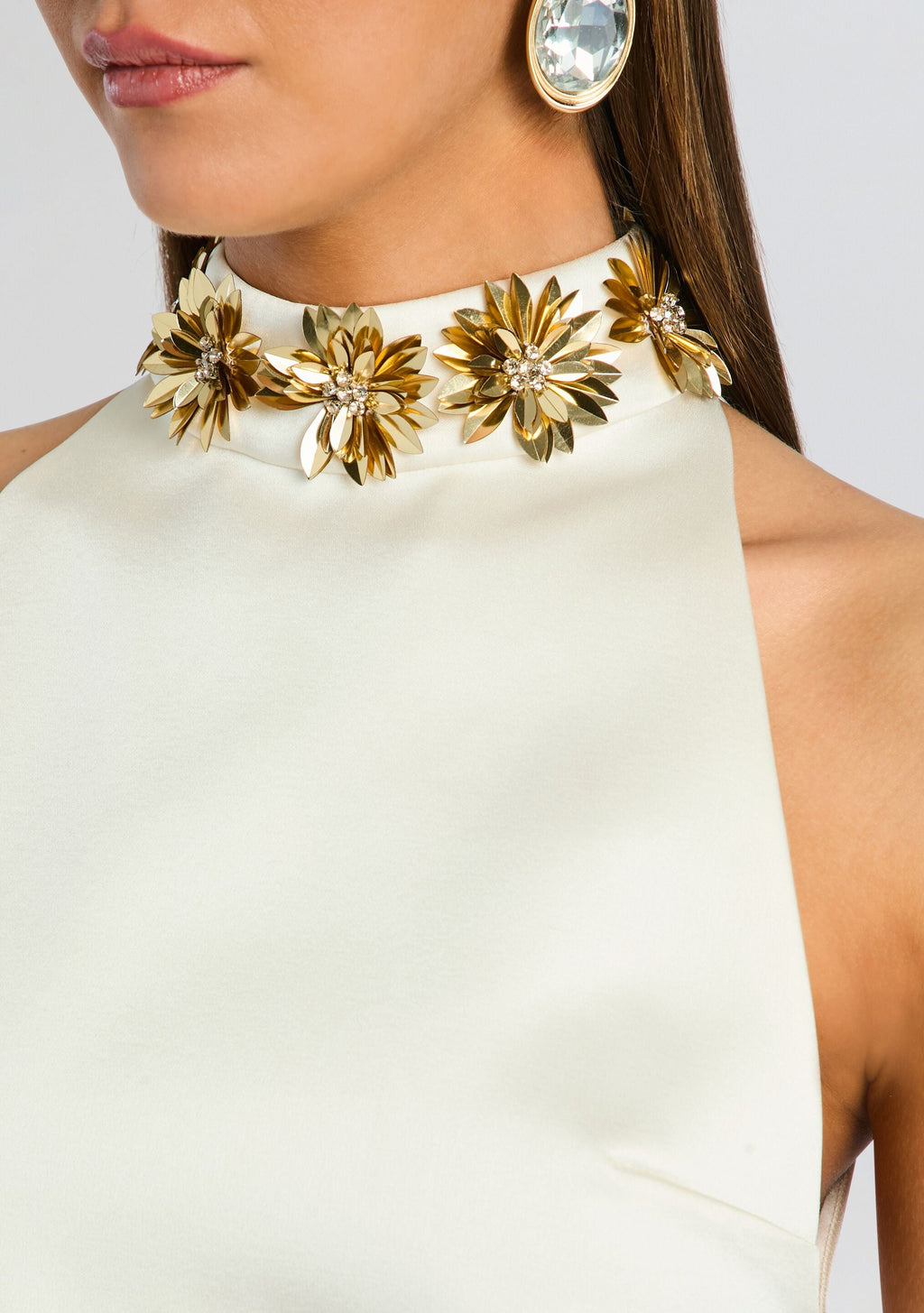 Giacinta Embellished Dress by retrofête in Cream/Gold, product image 2
