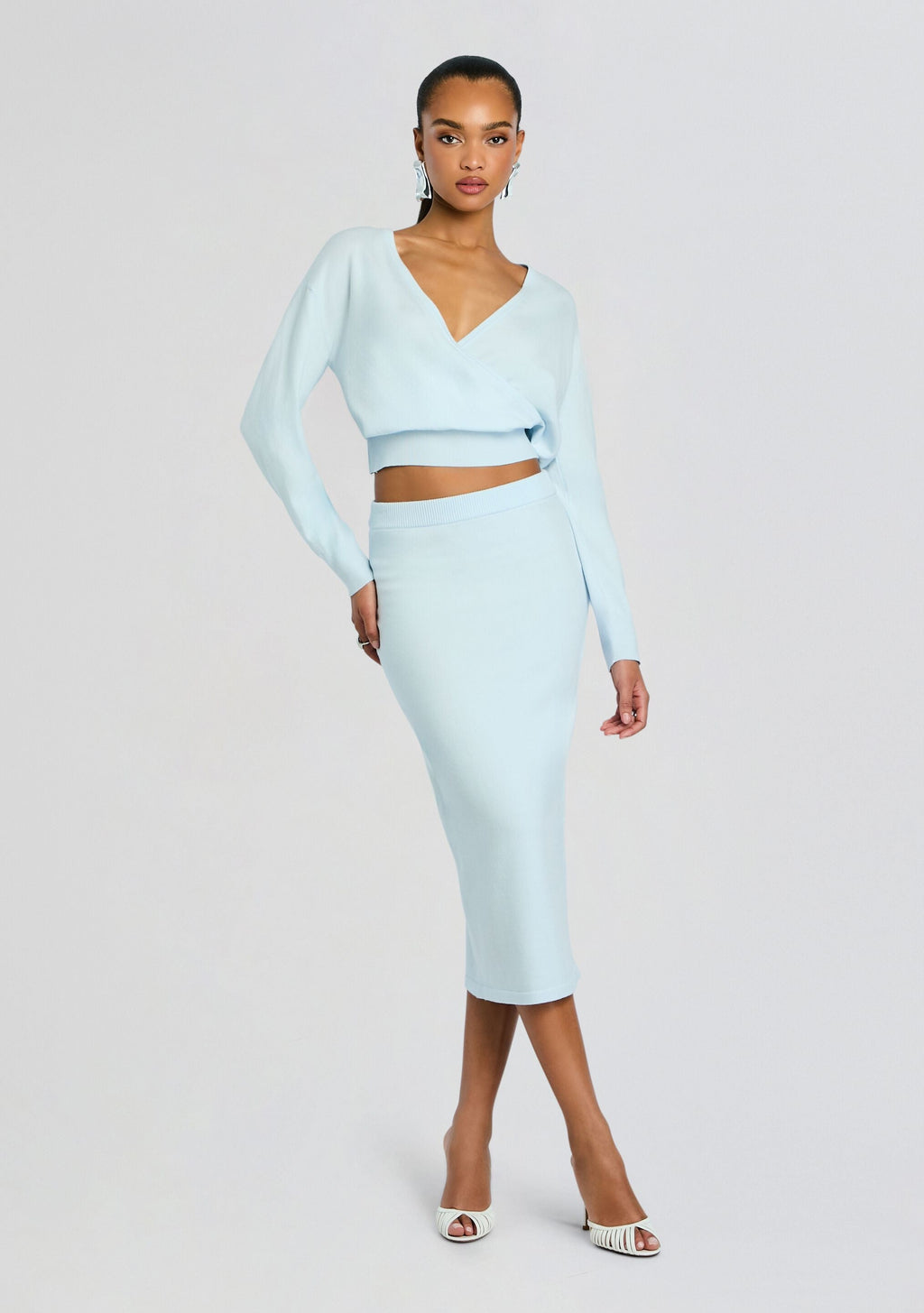 Jessalyn Reversible Knit Top by SEROYA in Arctic Blue, product image 5