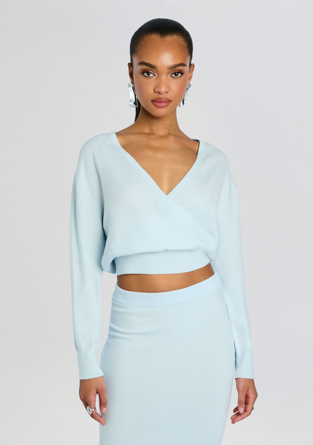 Jessalyn Reversible Knit Top by SEROYA in Arctic Blue, product image 1