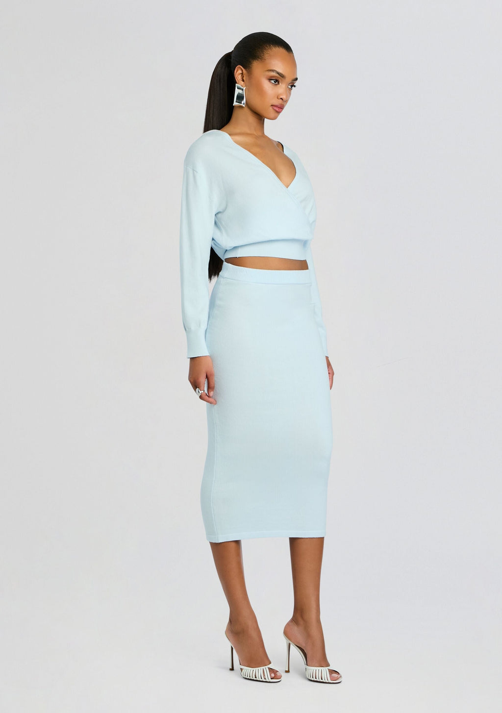 Jessalyn Reversible Knit Top by SEROYA in Arctic Blue, product image 3
