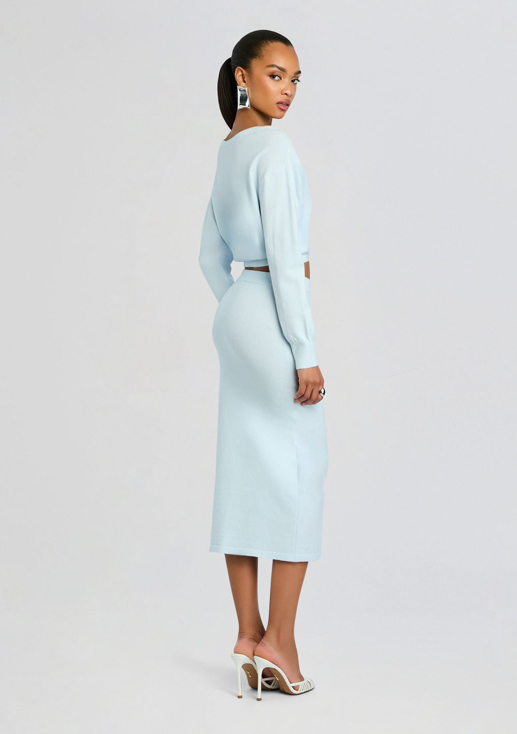 Jessalyn Reversible Knit Top by SEROYA in Arctic Blue, product image 4