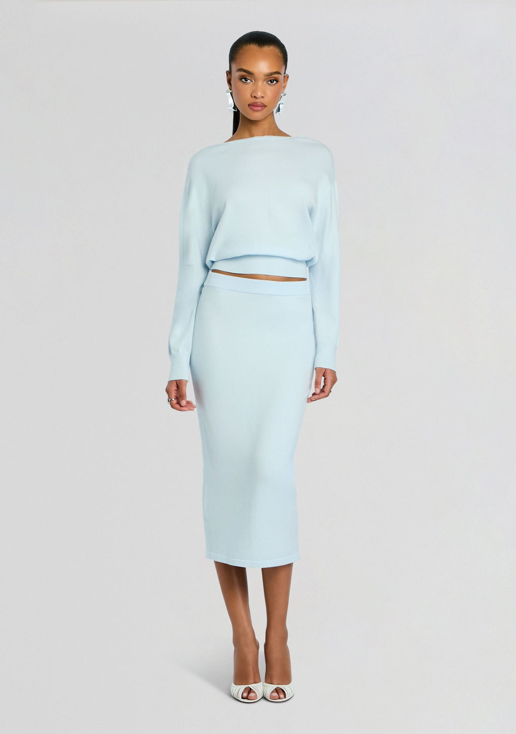 Jessalyn Reversible Knit Top by SEROYA in Arctic Blue, product image 2