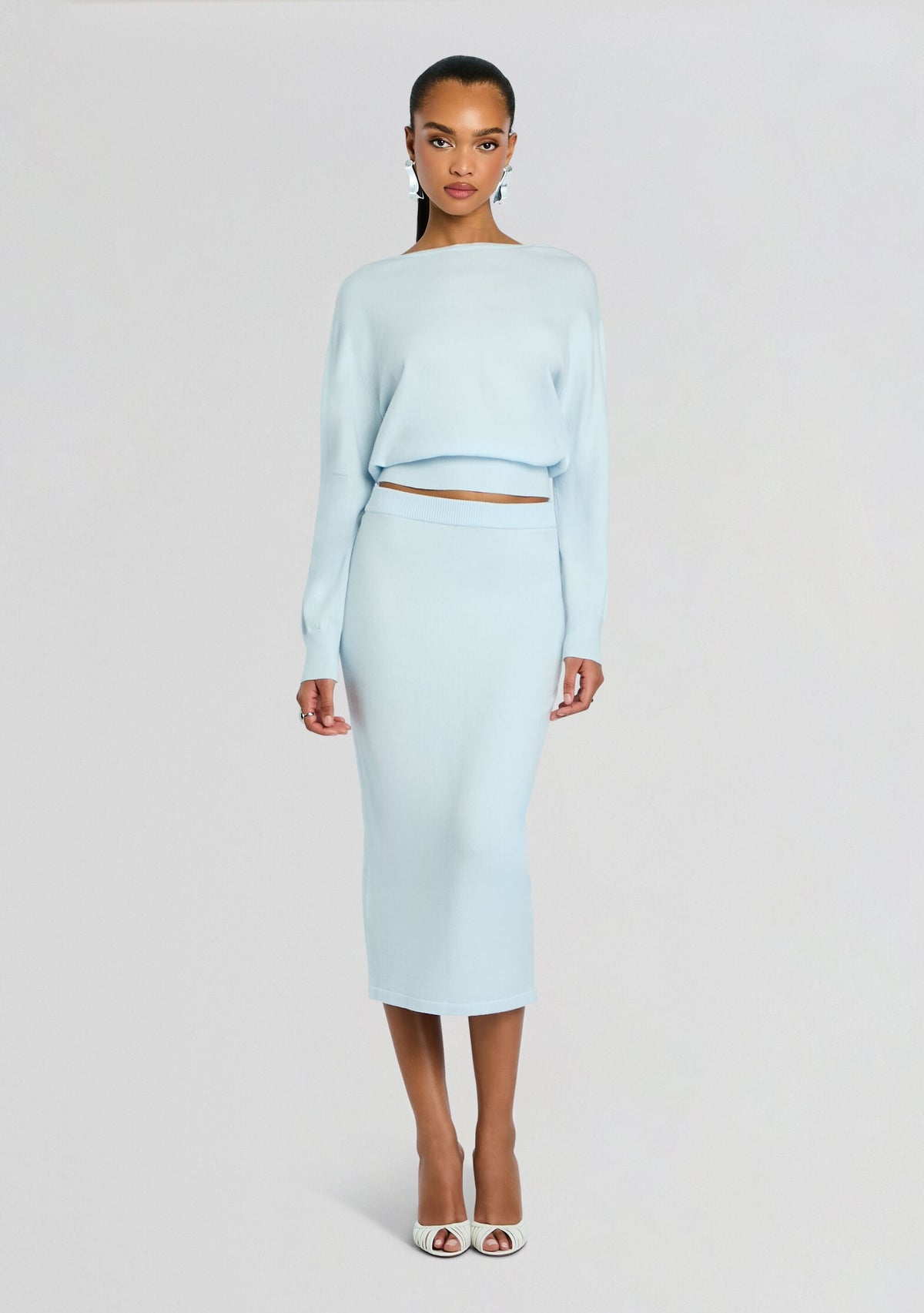 Jessalyn Reversible Knit Top by SEROYA in Arctic Blue, product image 2