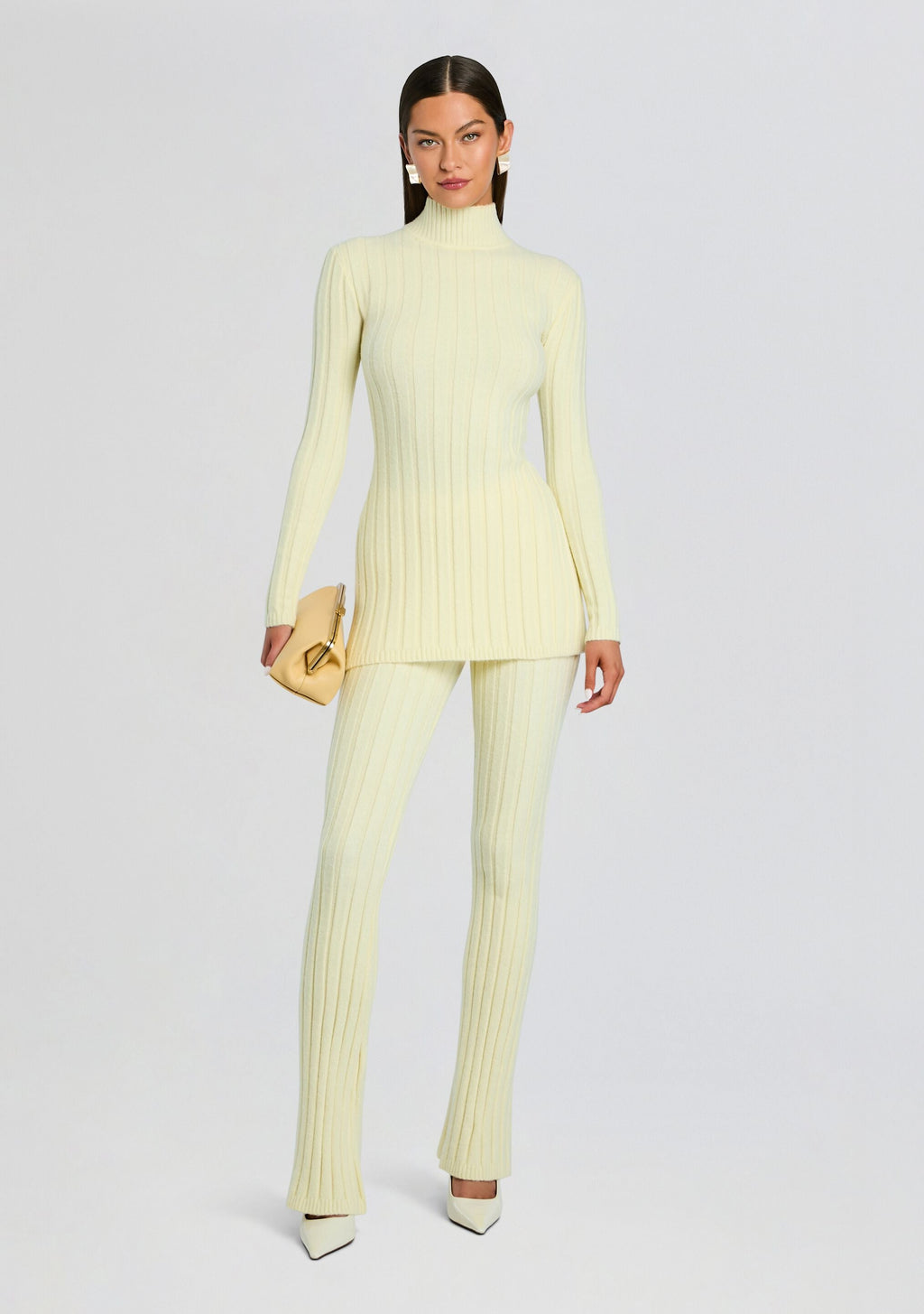 Marzi Knit Tunic by SEROYA in Pastel Yellow, product image 5