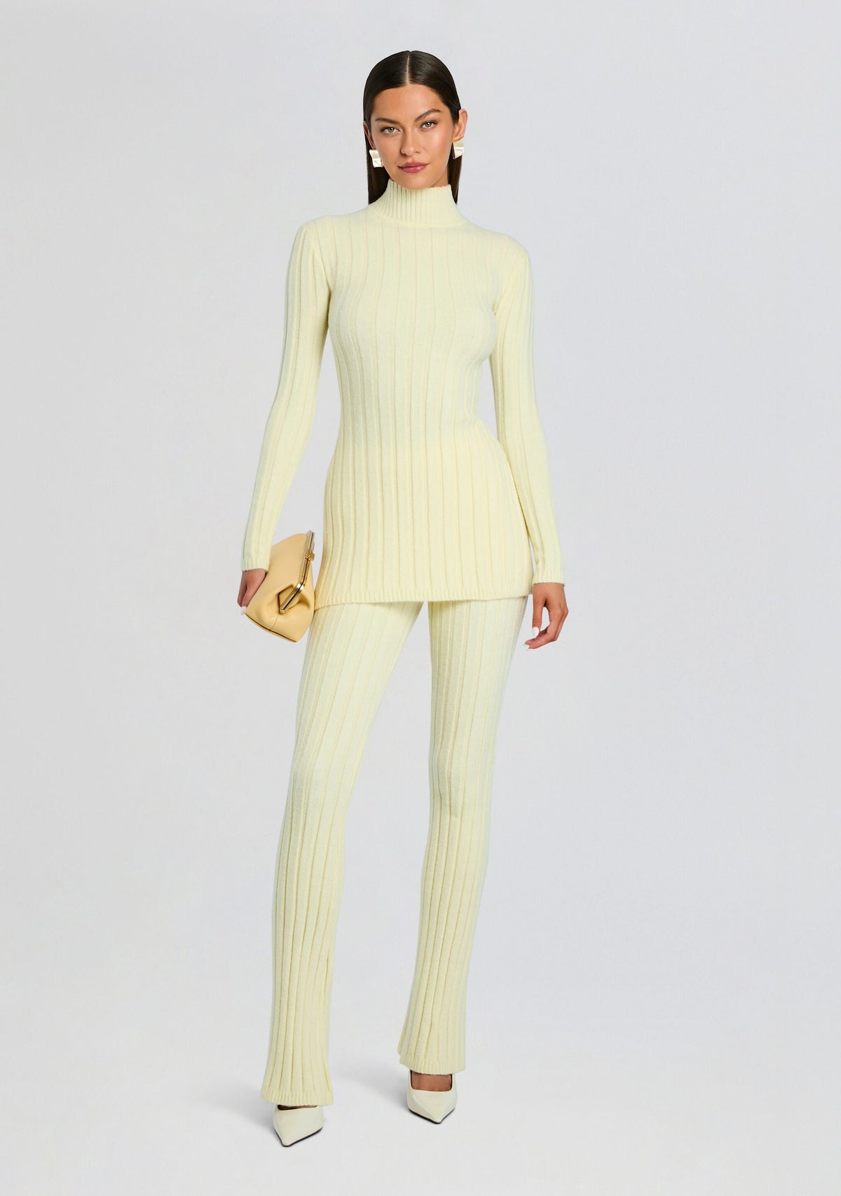 Marzi Knit Tunic by SEROYA in Pastel Yellow, product image 5
