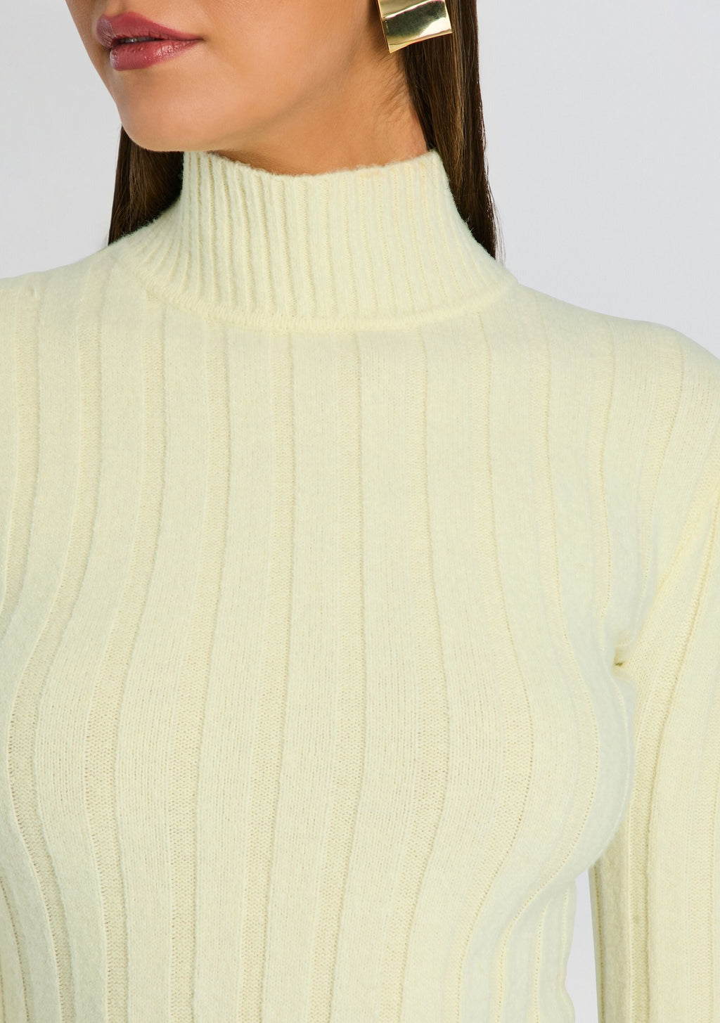 Marzi Knit Tunic by SEROYA in Pastel Yellow, product image 2