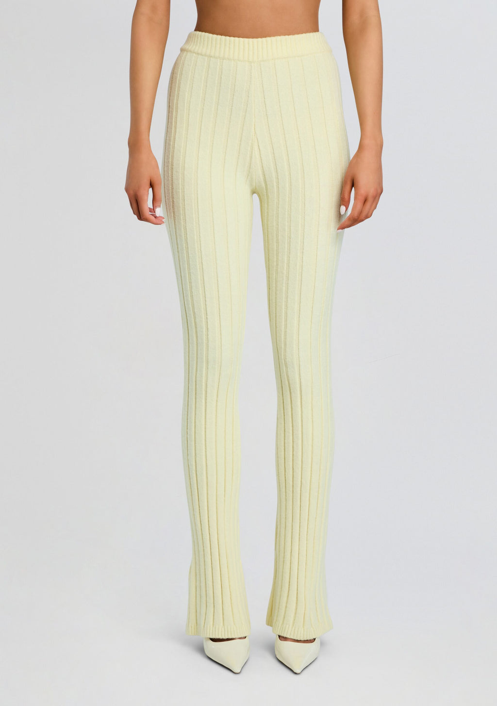 Velira Knit Pant by SEROYA in Pastel Yellow, product image 1