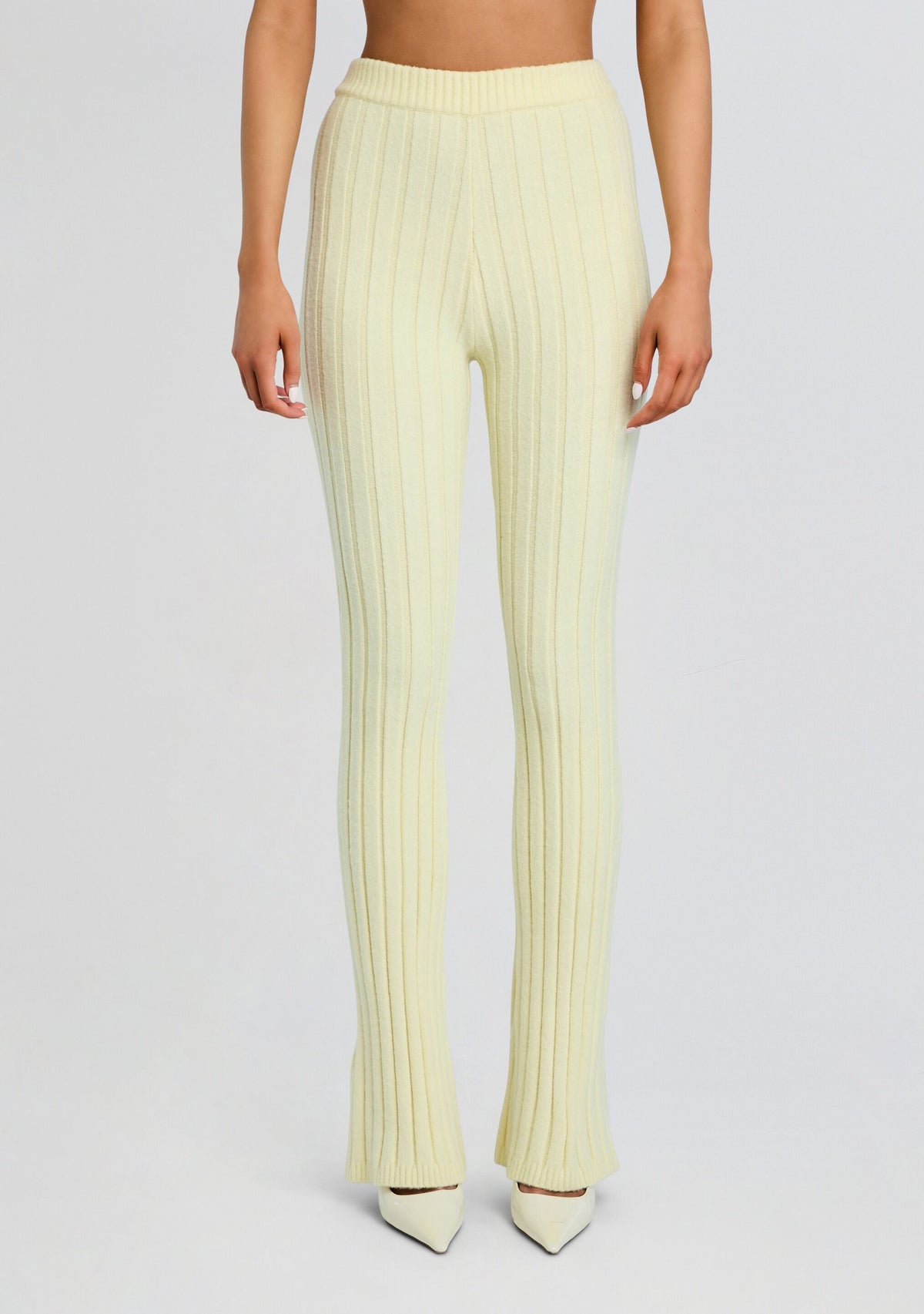 Velira Knit Pant by SEROYA in Pastel Yellow, product image 1