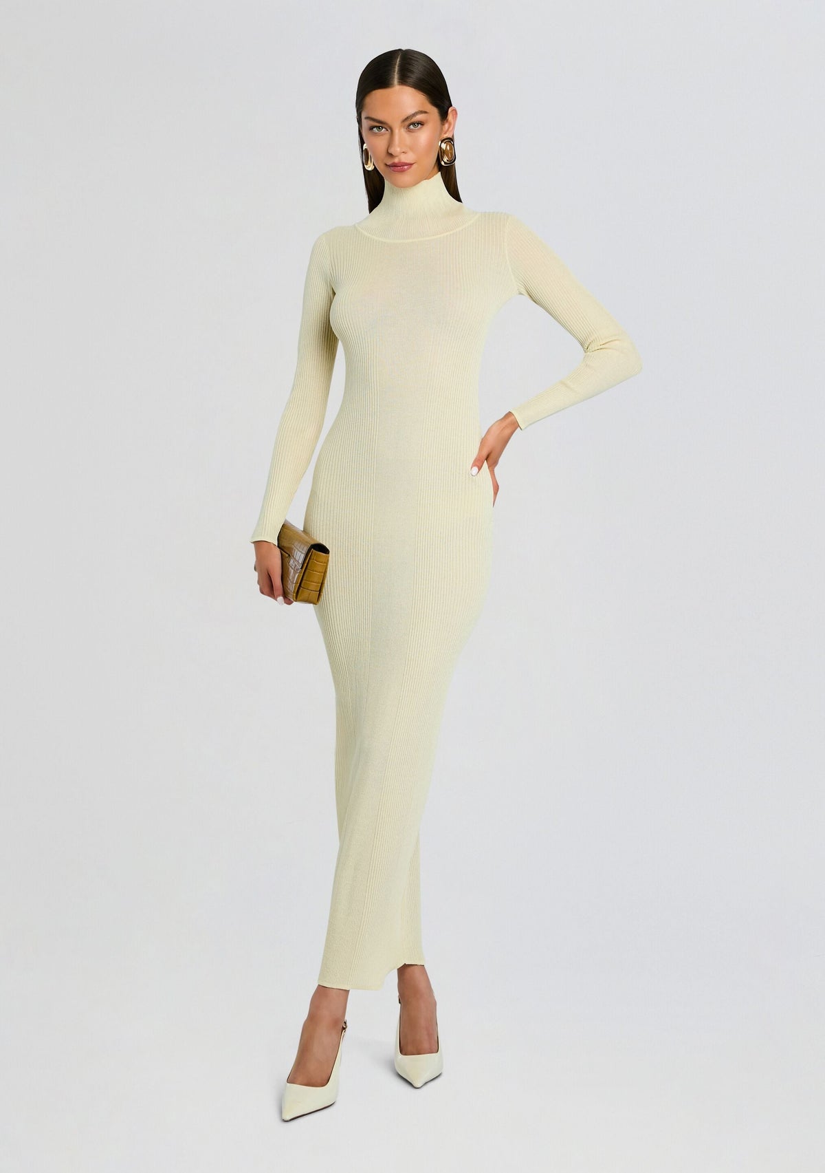 Maurice Knit Maxi Dress by SEROYA in Shortbread, product image 5