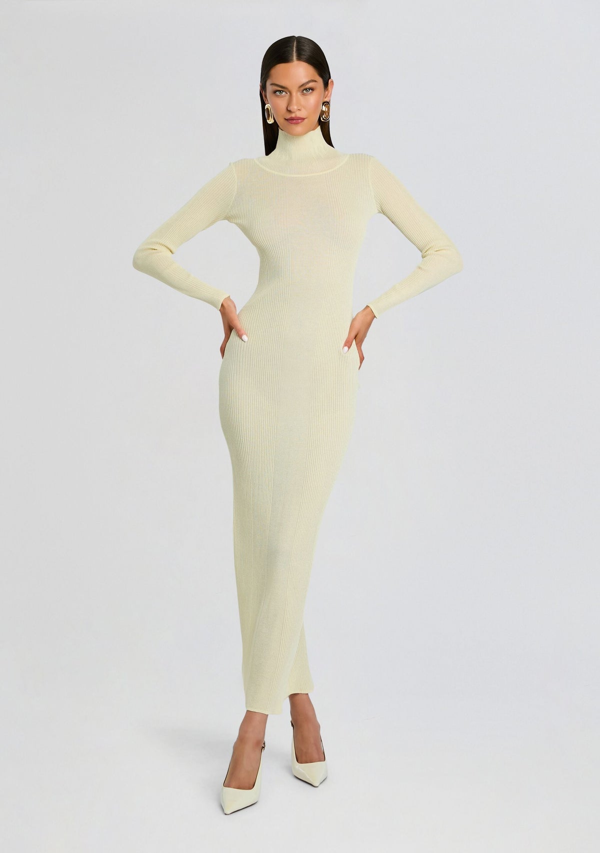 Maurice Knit Maxi Dress by SEROYA in Shortbread, product image 1