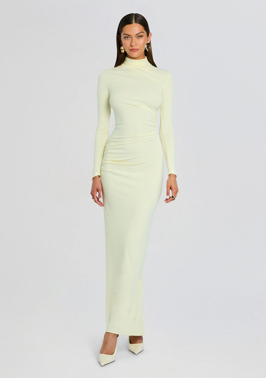 Oona Maxi Dress by SEROYA in Pastel Yellow, product image 1