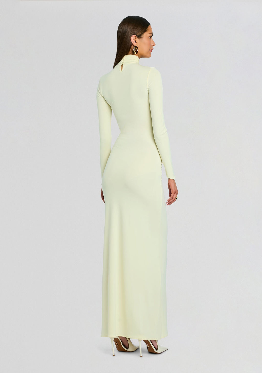 Oona Maxi Dress by SEROYA in Pastel Yellow, product image 4