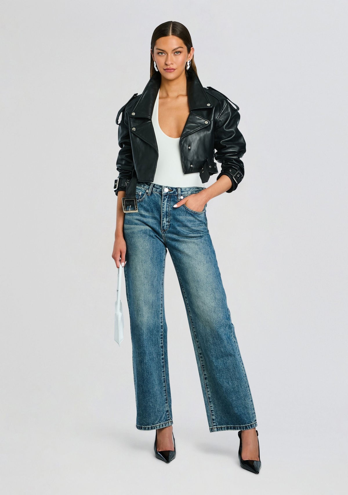 Victoria Leather Jacket by retrofête in Black, product image 3