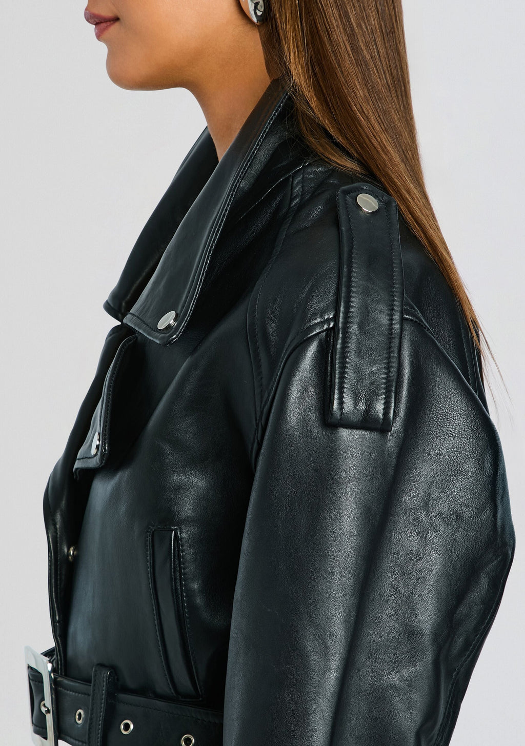 Victoria Leather Jacket by retrofête in Black, product image 2