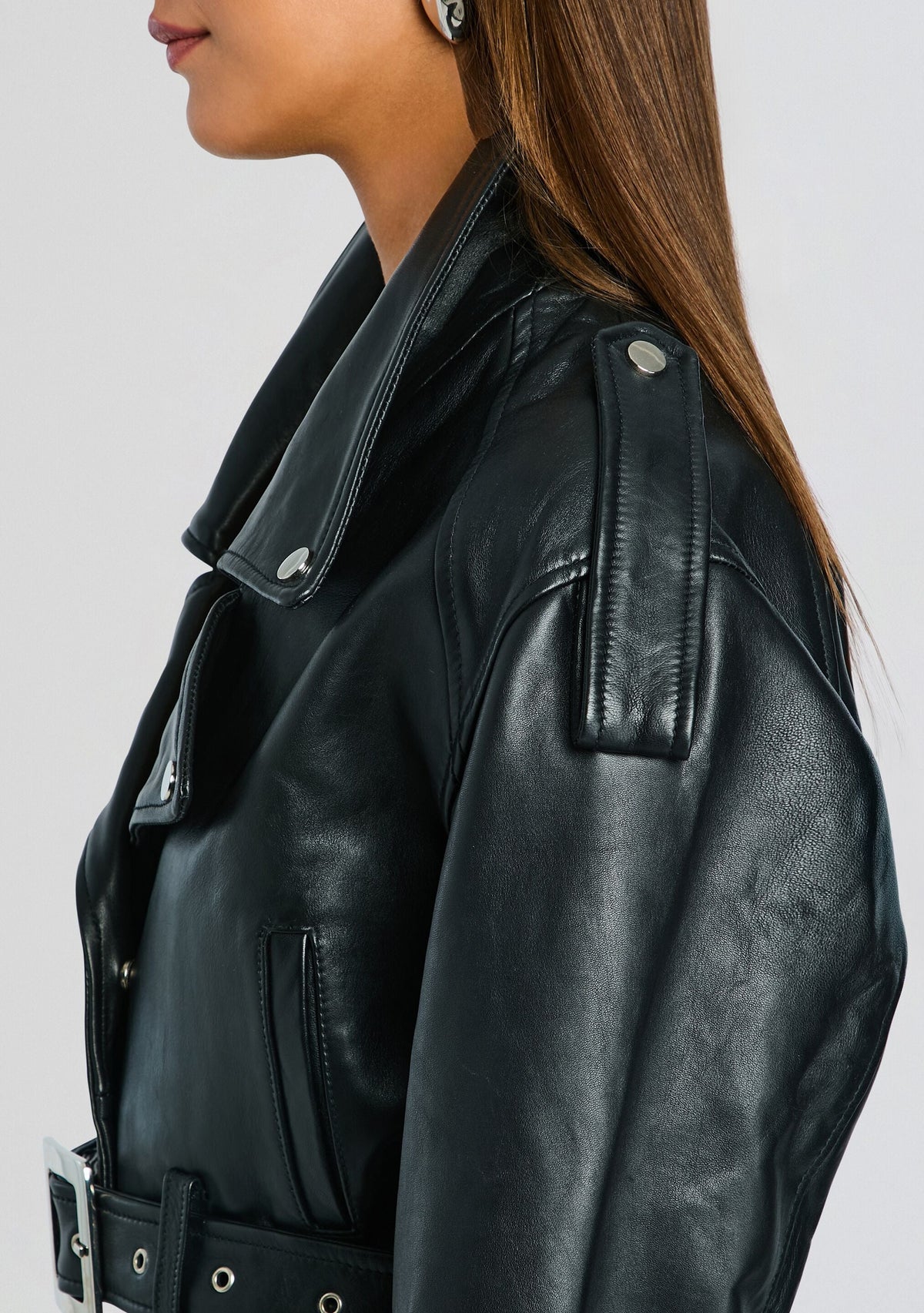 Victoria Leather Jacket by retrofête in Black, product image 2
