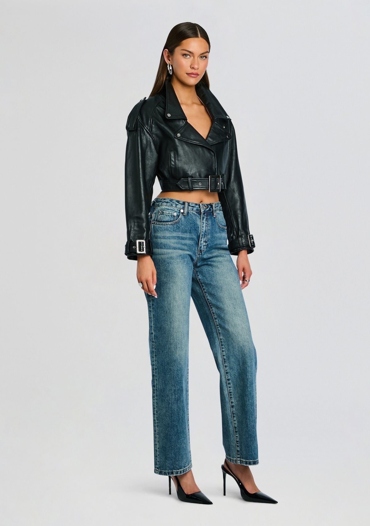 Victoria Leather Jacket by retrofête in Black, product image 4