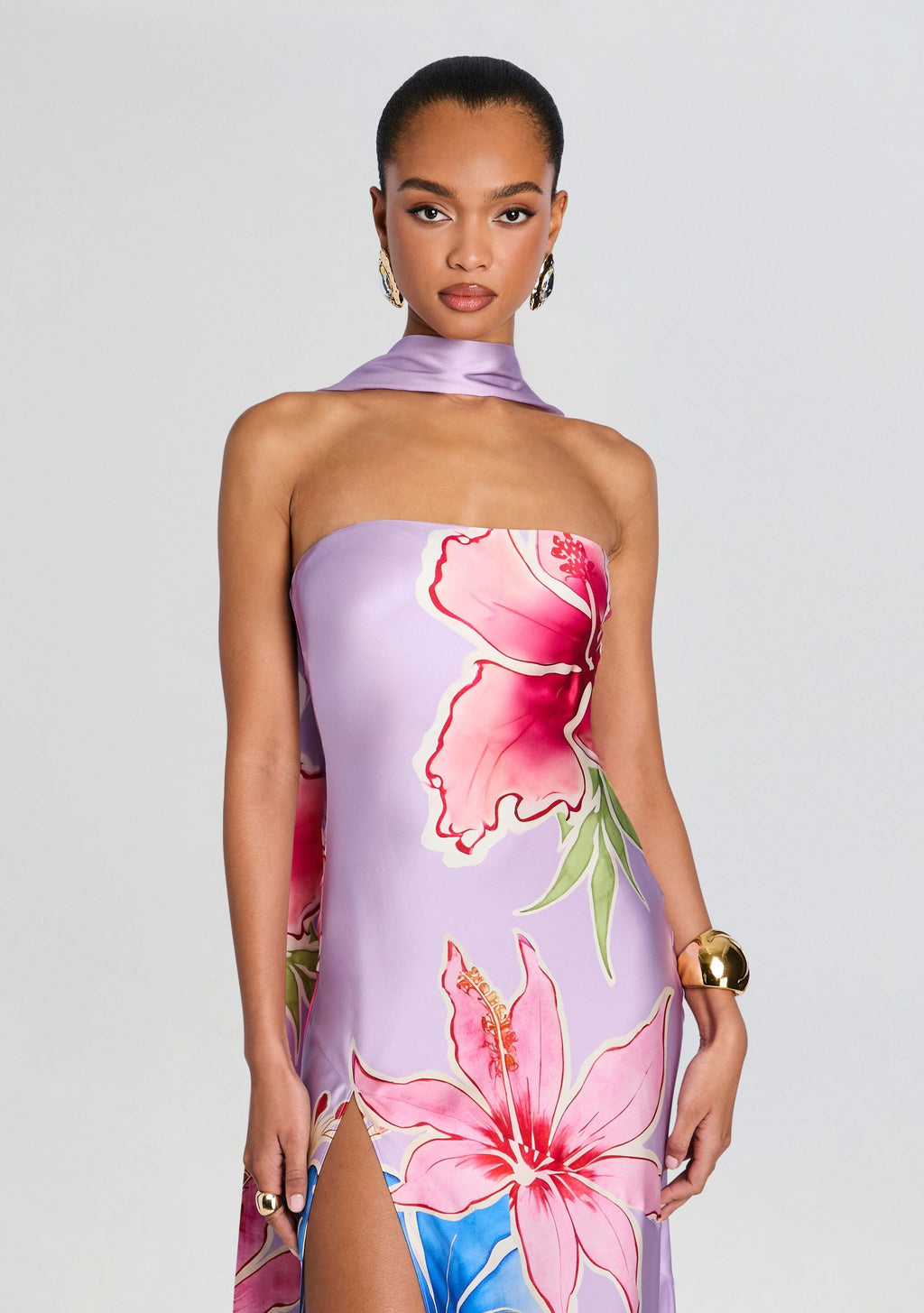 Tizzy Silk Dress by retrofête in Hibiscus Lavande, product image 5