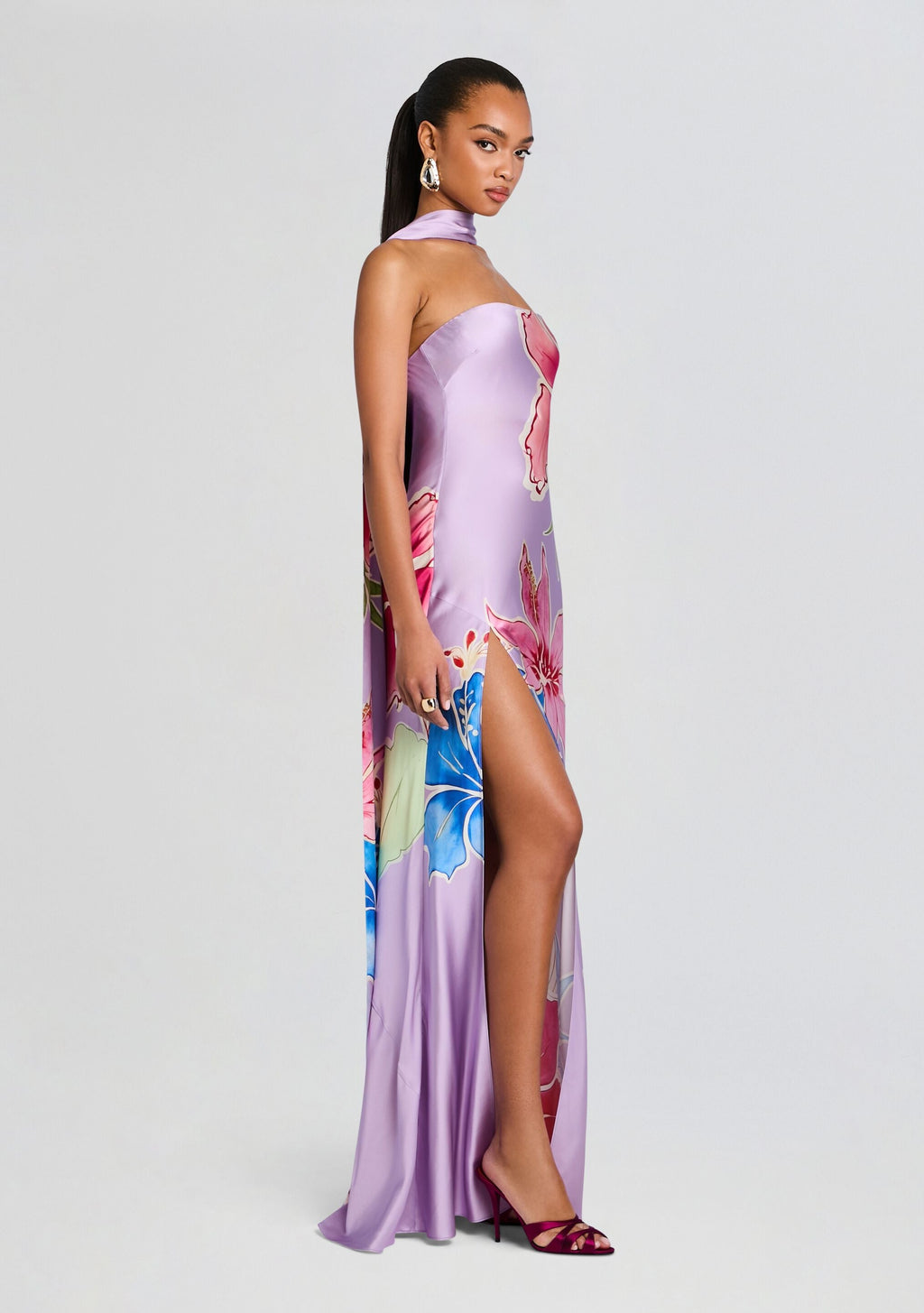 Tizzy Silk Dress by retrofête in Hibiscus Lavande, product image 3