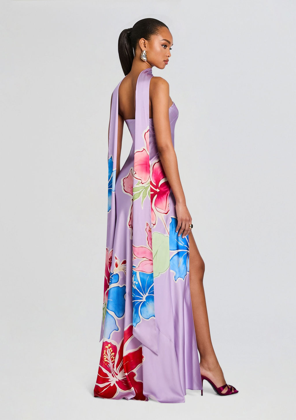 Tizzy Silk Dress by retrofête in Hibiscus Lavande, product image 4