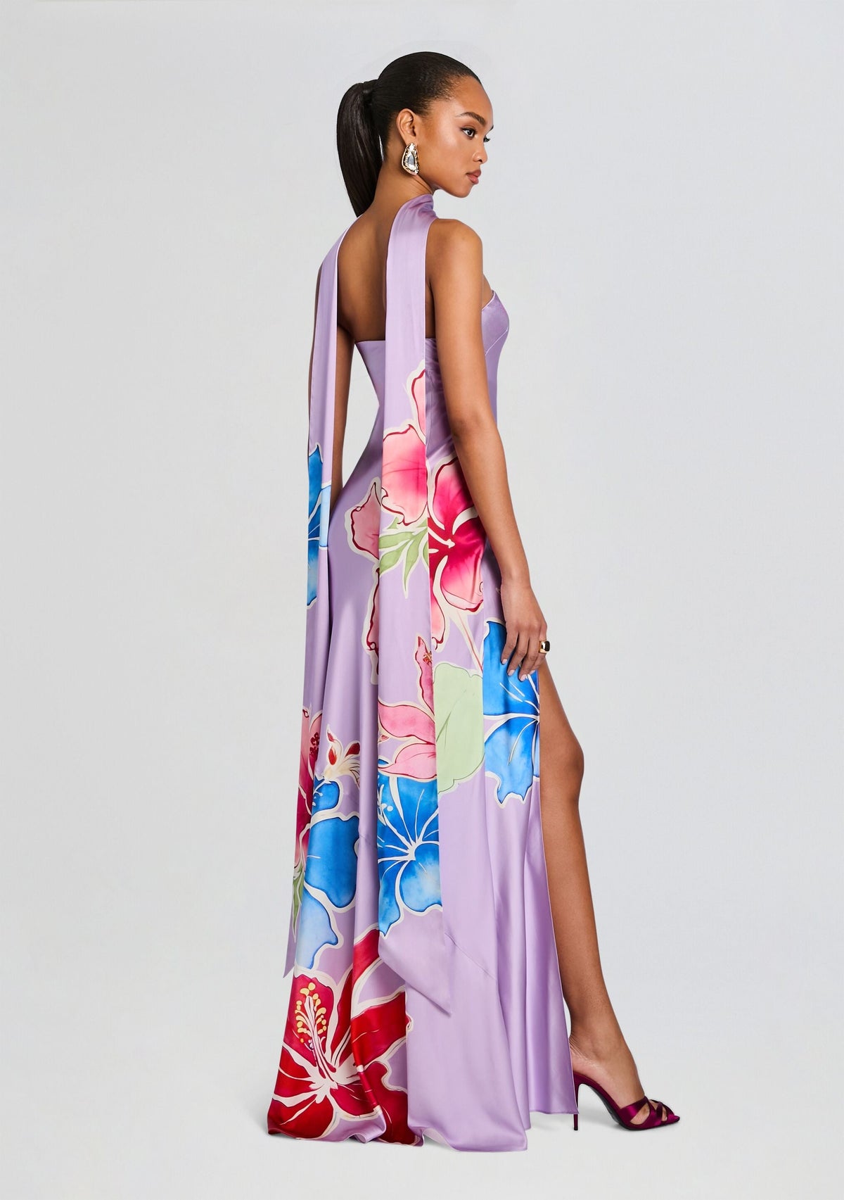 Tizzy Silk Dress by retrofête in Hibiscus Lavande, product image 4
