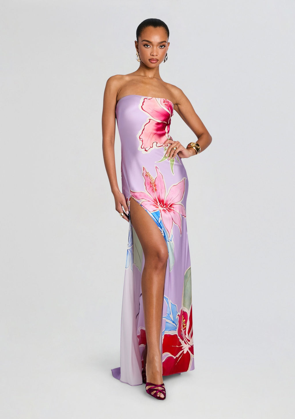 Tizzy Silk Dress by retrofête in Hibiscus Lavande, product image 6