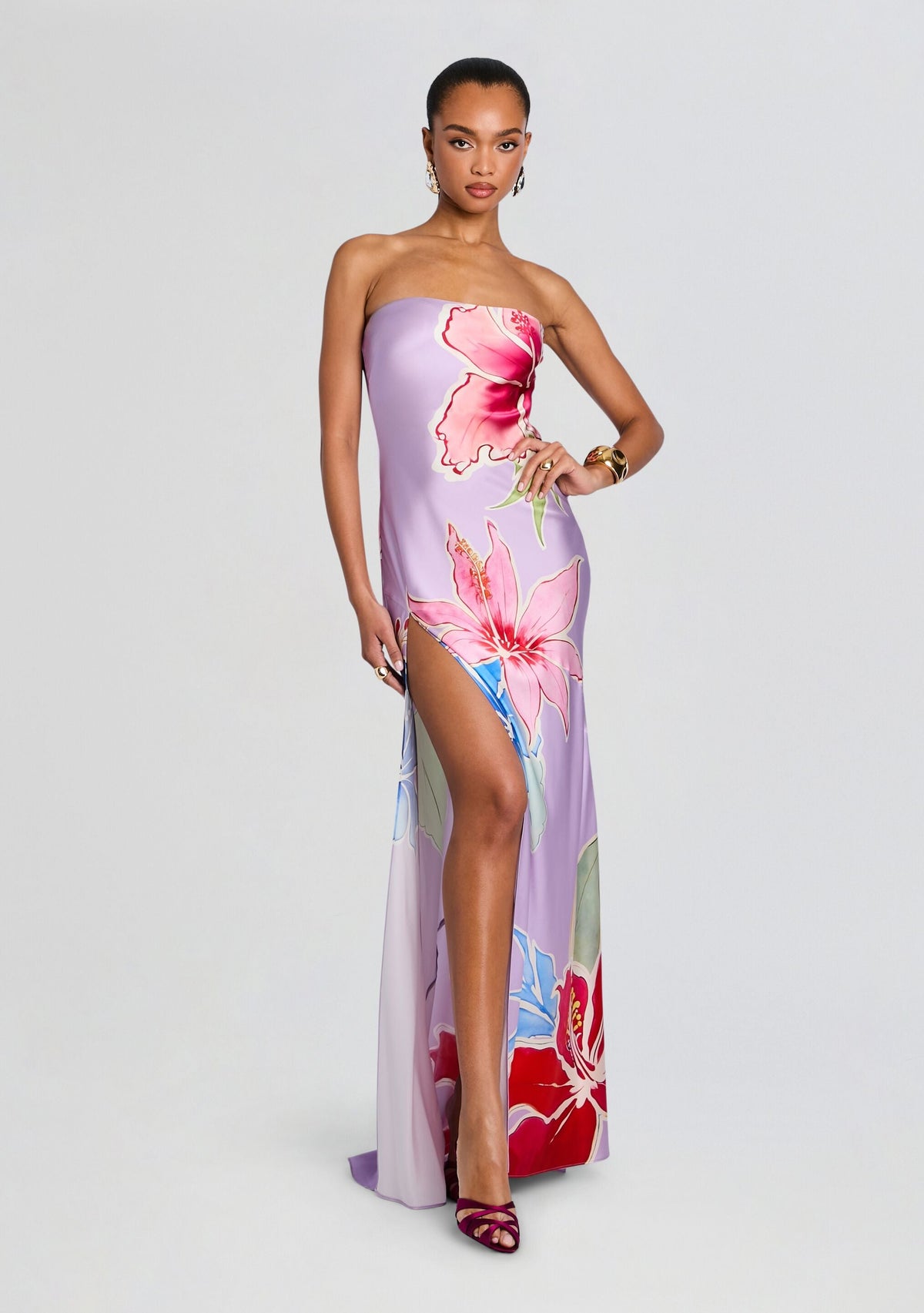 Tizzy Silk Dress by retrofête in Hibiscus Lavande, product image 6