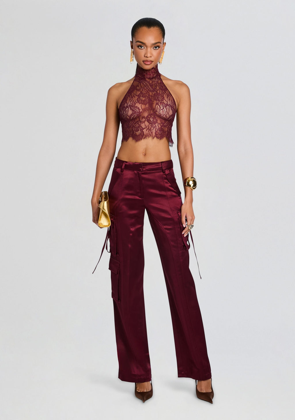 Violet Lace Top by retrofête in Port, product image 2