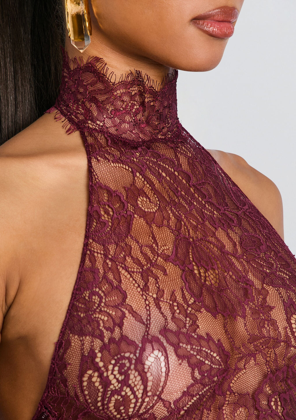 Violet Lace Top by retrofête in Port, product image 3