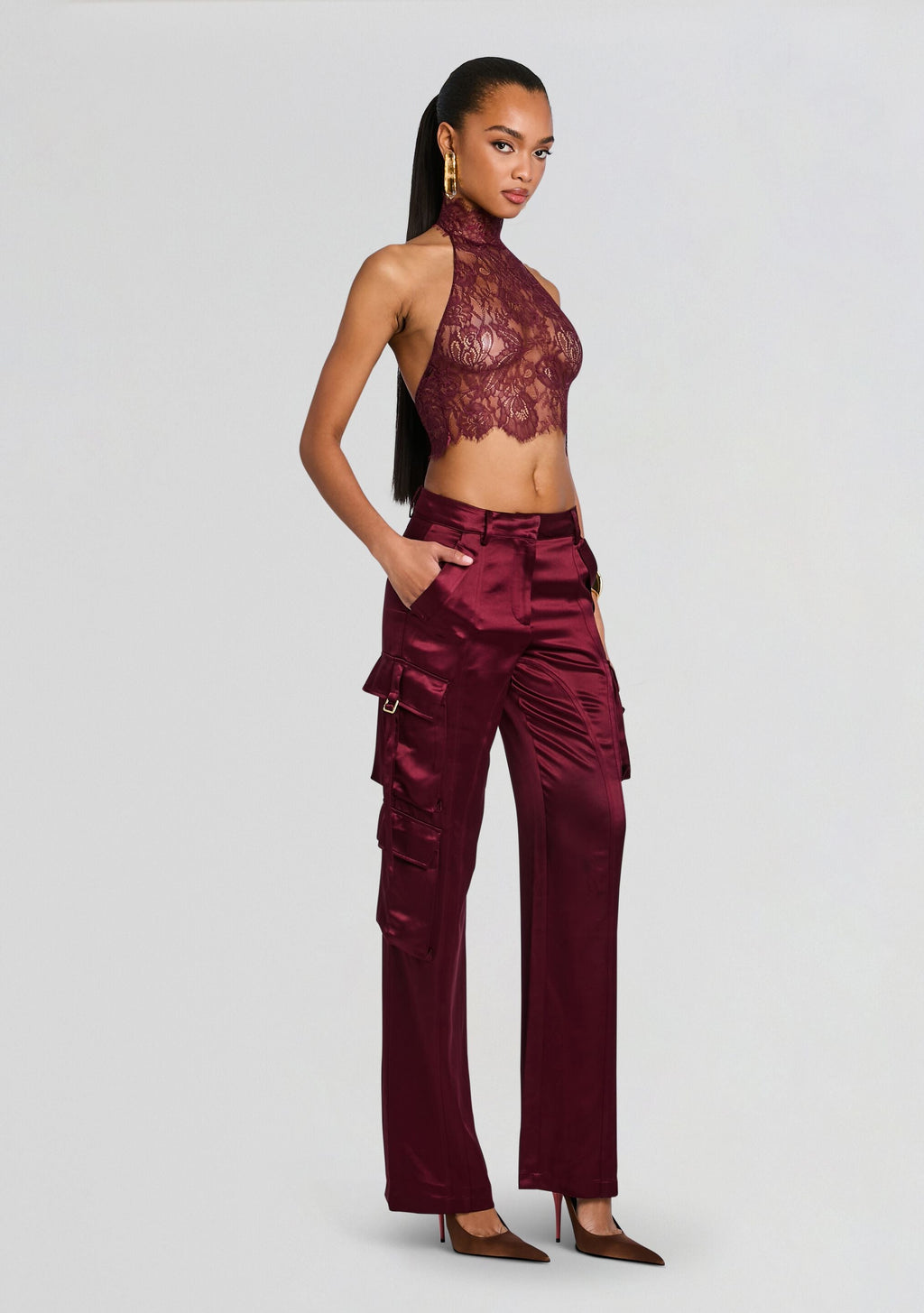 Violet Lace Top by retrofête in Port, product image 4