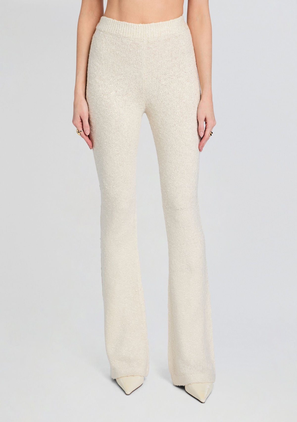 Zadie Knit Pant by SEROYA in Eggshell, product image 1