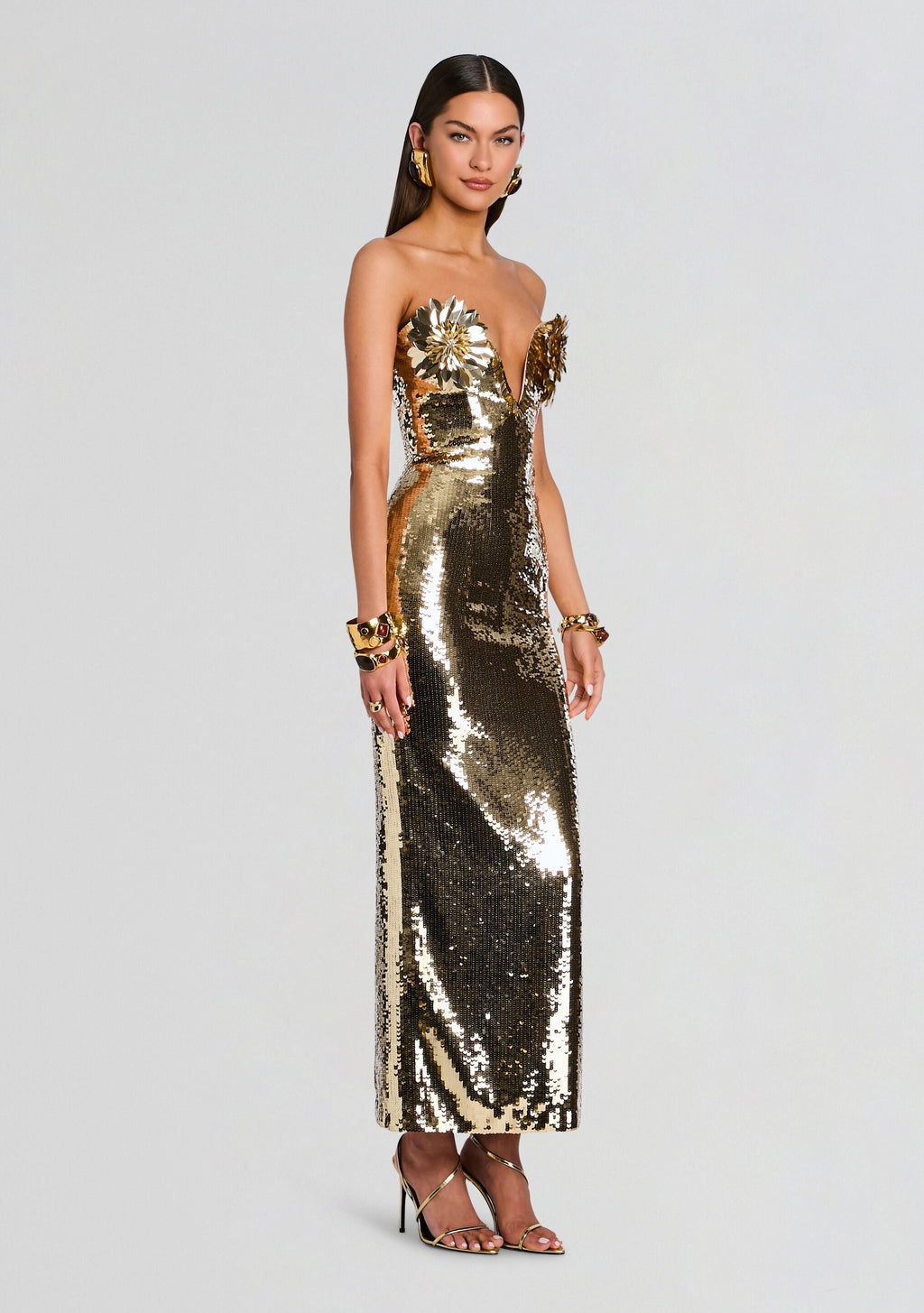 Amulet Sequin Dress by retrofête in Gold, product image 4