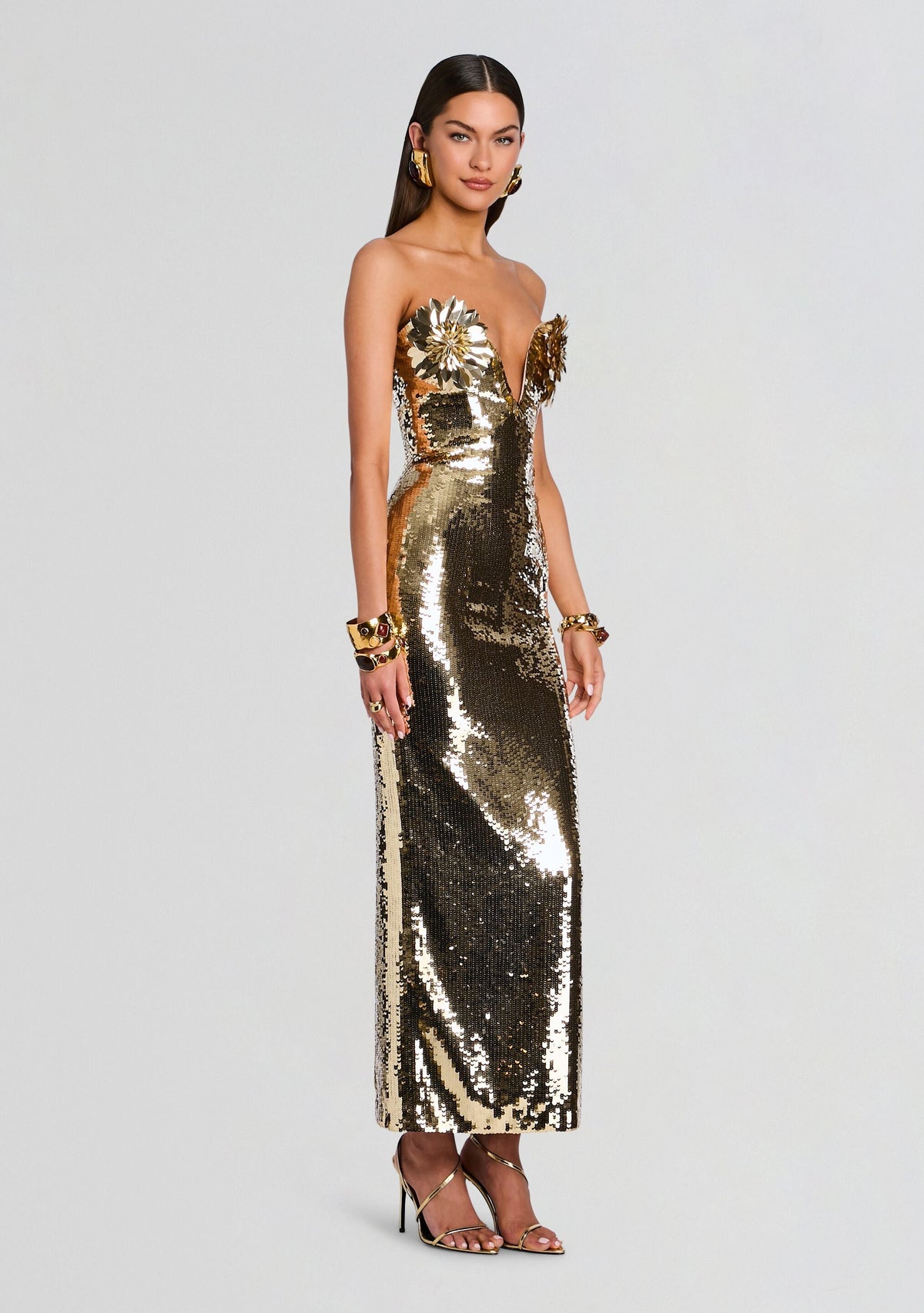 Amulet Sequin Dress by retrofête in Gold, product image 4