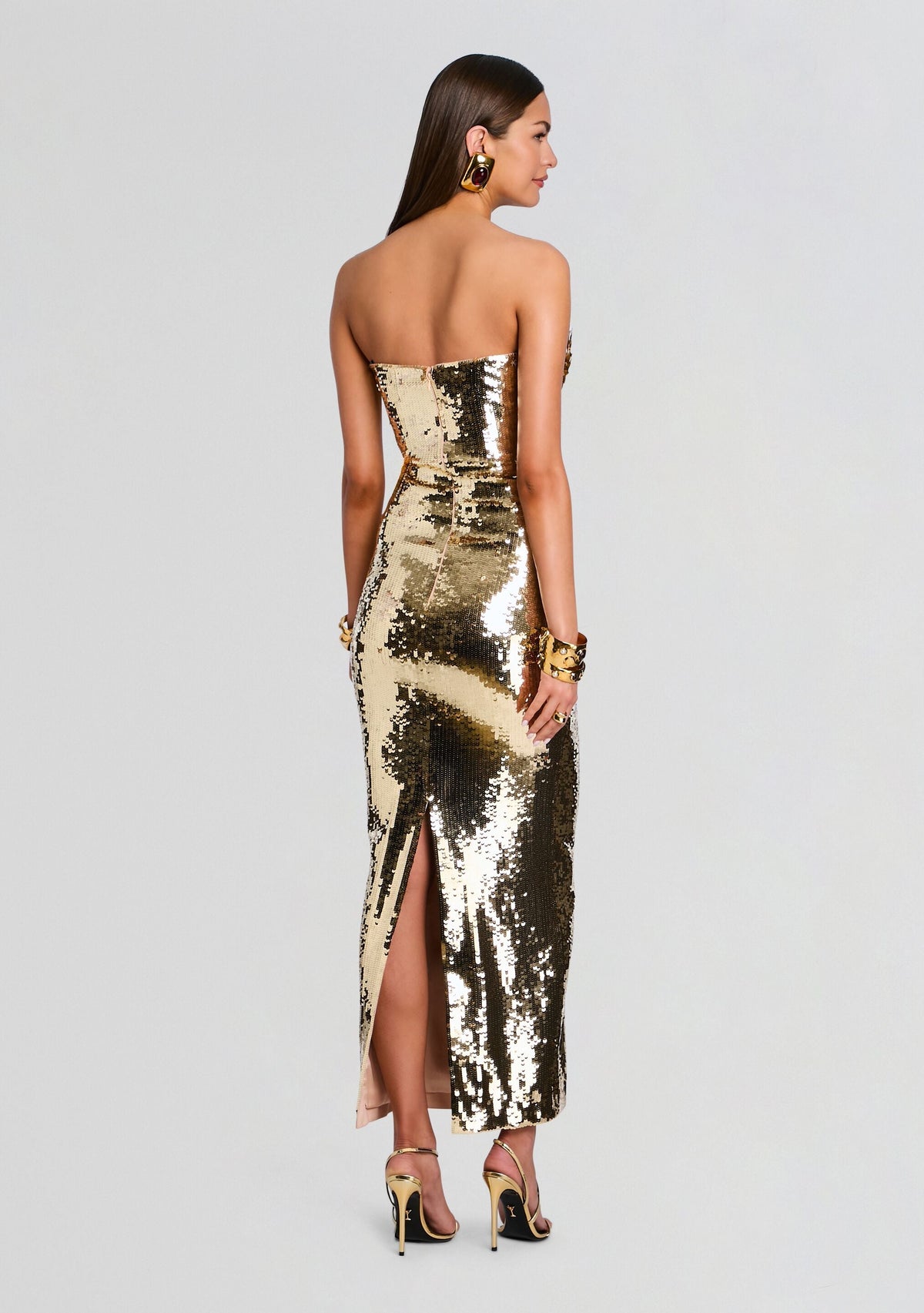 Amulet Sequin Dress by retrofête in Gold, product image 5