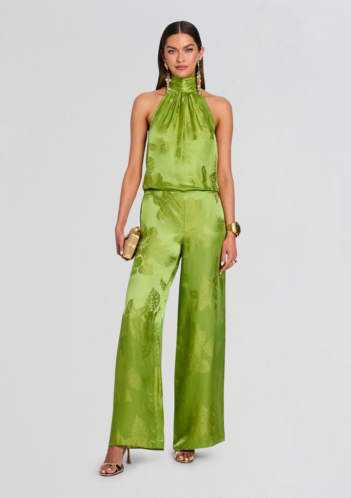 Antoinette Pant by retrofête in Kiwi Trop Jacquard, product image 2